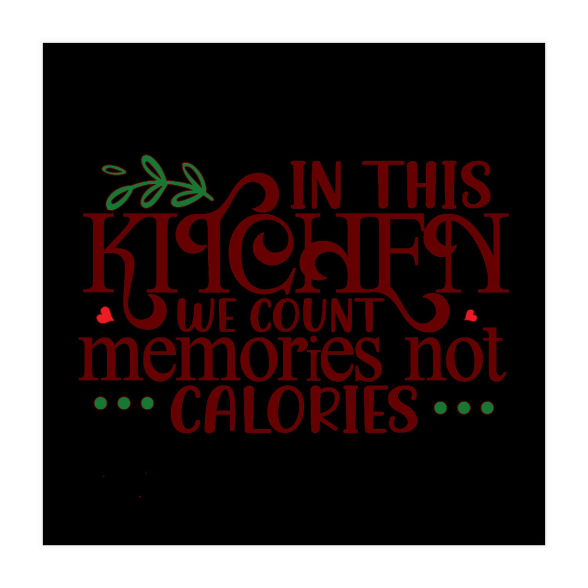 In This Kitchen We Count Memories Not Calories  (Print Only)