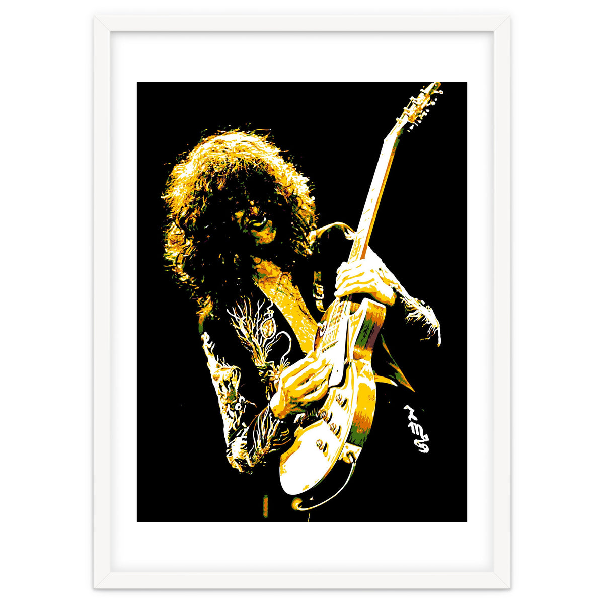 Jimmy Page American Rock Band Guitarist Legend in Pop Art