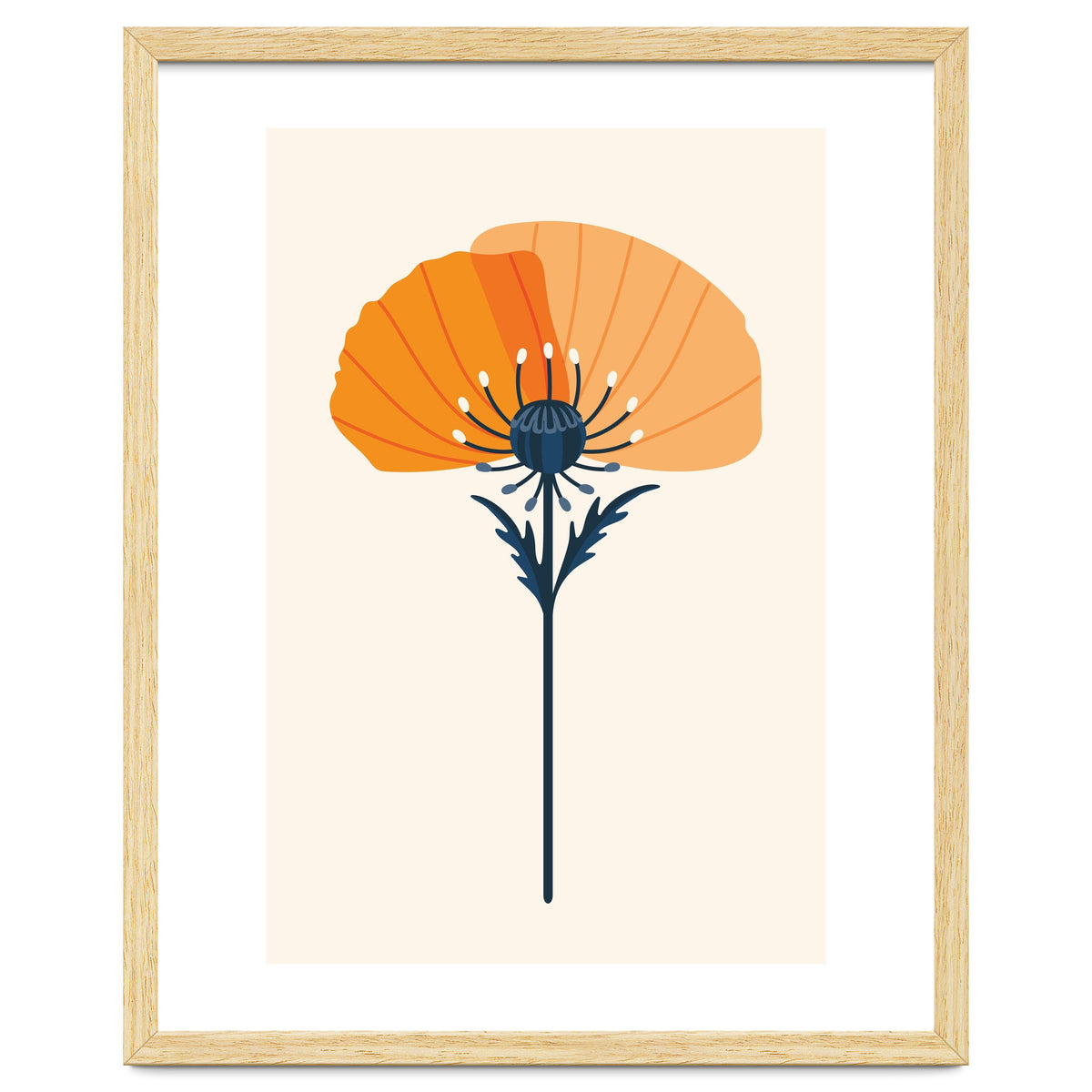 Orange Half Poppy