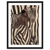 Woman And Zebra In Bold Stripes