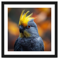 Close-up Portrait of a Yellow Cockatoo in the Wild.
