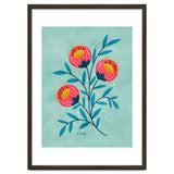 Teal And Coral Flowers thumbnail