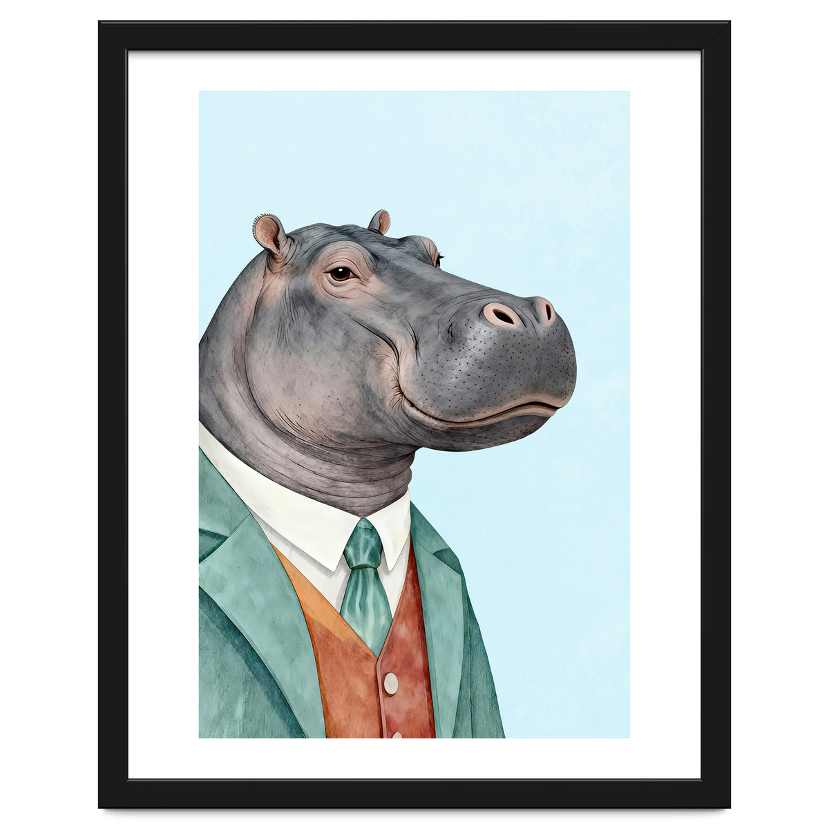 Hippopotamus in Suit