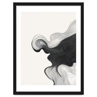 Abstract Black And White Wavy Lines Flowing Organic Shape