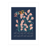calendar 2025 Linocut flowers blue (Print Only) thumbnail