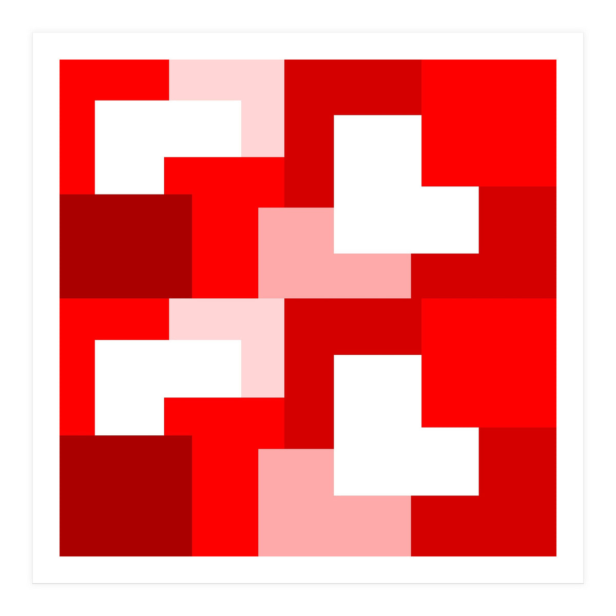 Red Abstract Square Tiles (Print Only)