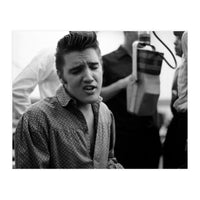 The American singer Elvis Presley during a recording session in 1956. (Print Only)