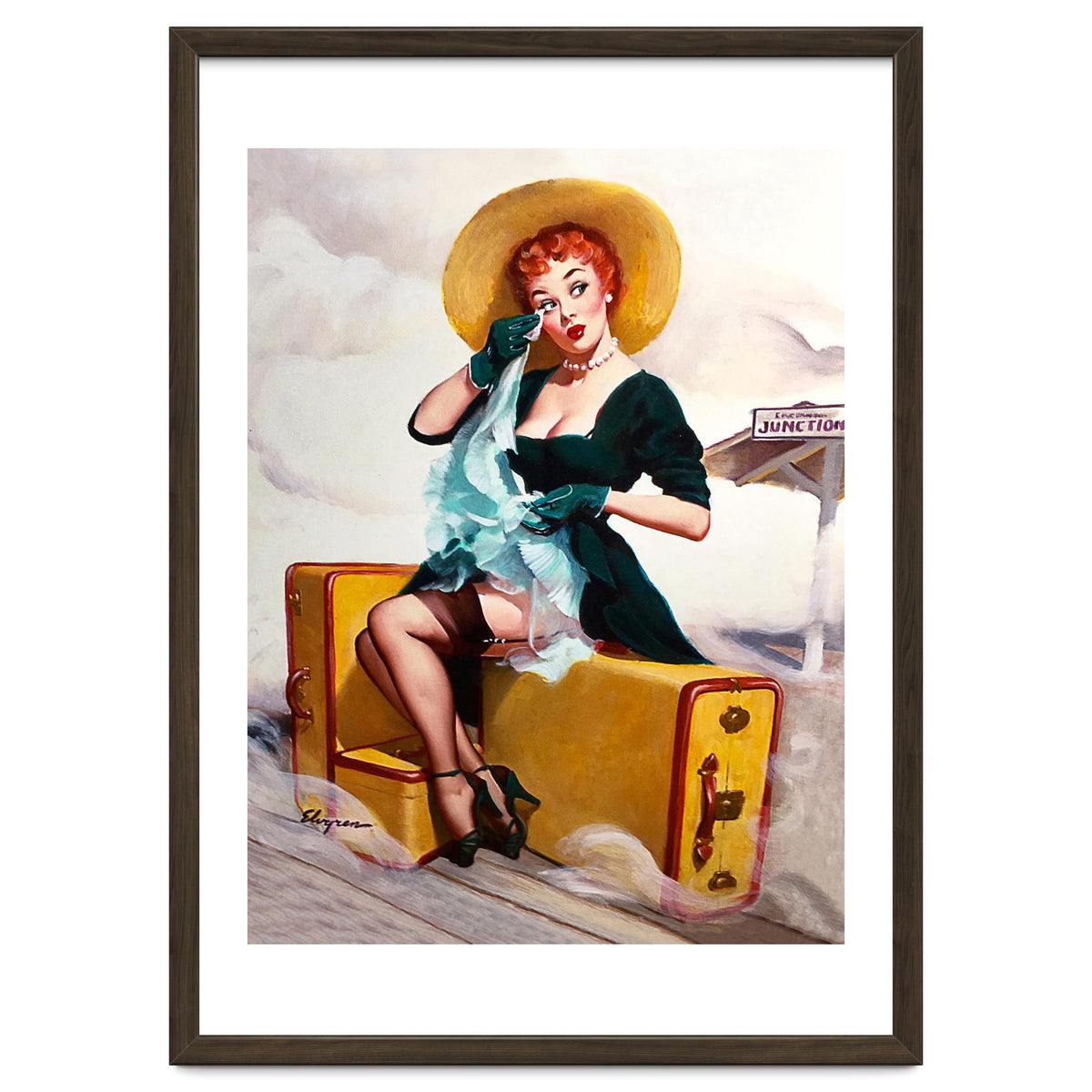 Pinup Sexy Girl Left At The Bus Station