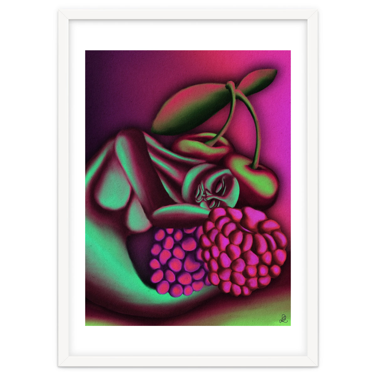 Sleepy Among The Berries And Cherries