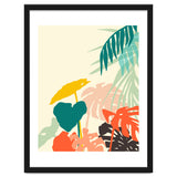 Tropical Nature, Botanical Pastel Jungle Plants Illustration, Minimal Bohemian Palm Monstera Forest thumbnail