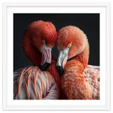 Close Up Of Two Flamingos Nuzzling Together thumbnail