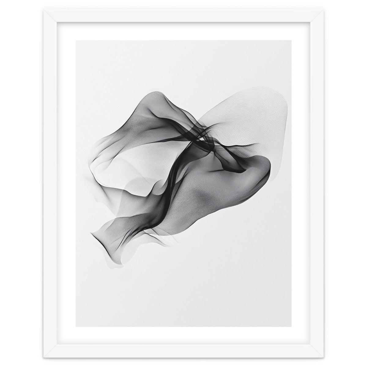 Abstract Black Flowing Fabric Wave