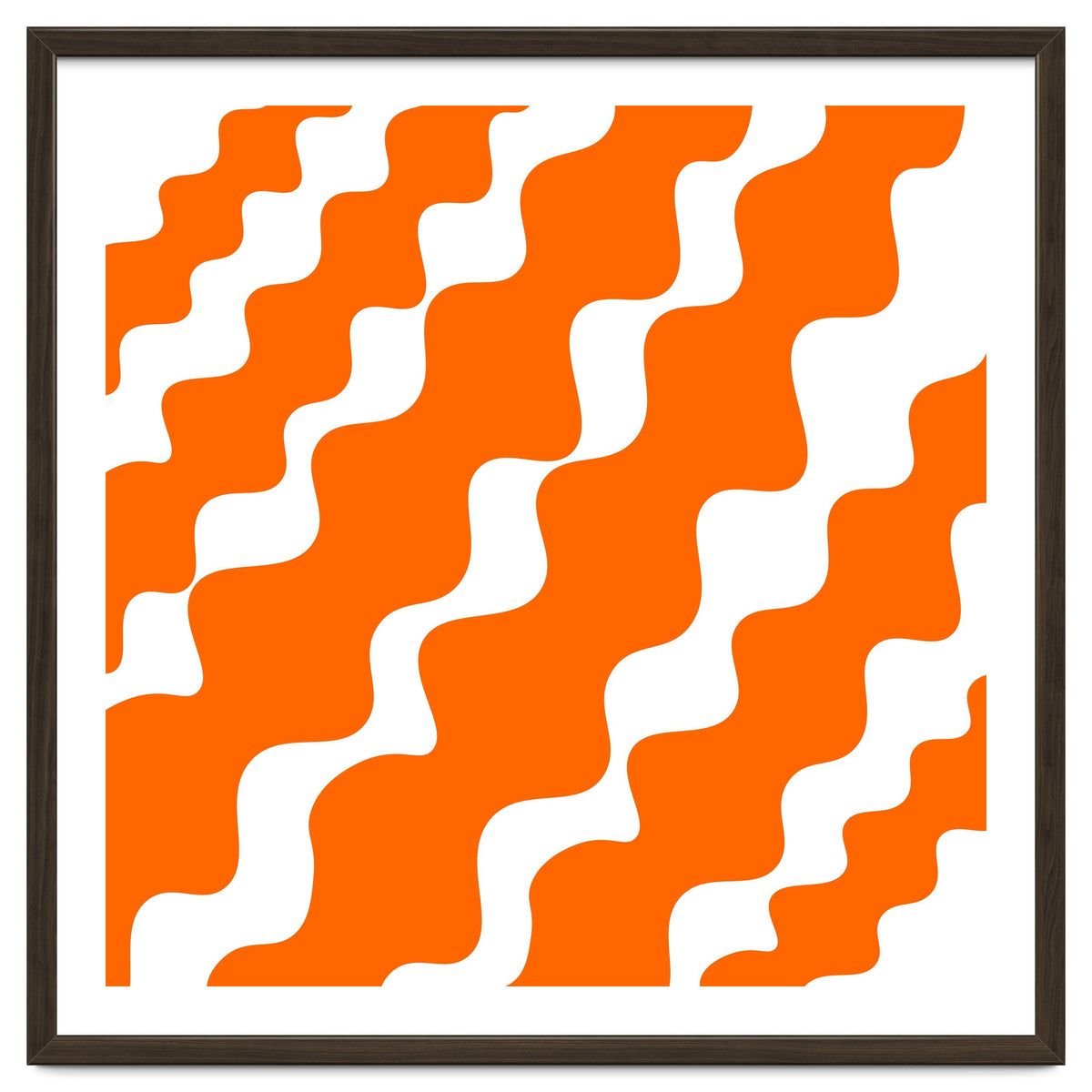 Slanting Orange Wavy Pattern