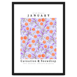 Carnations And Snowdrop January Birth Flower Floral Print thumbnail
