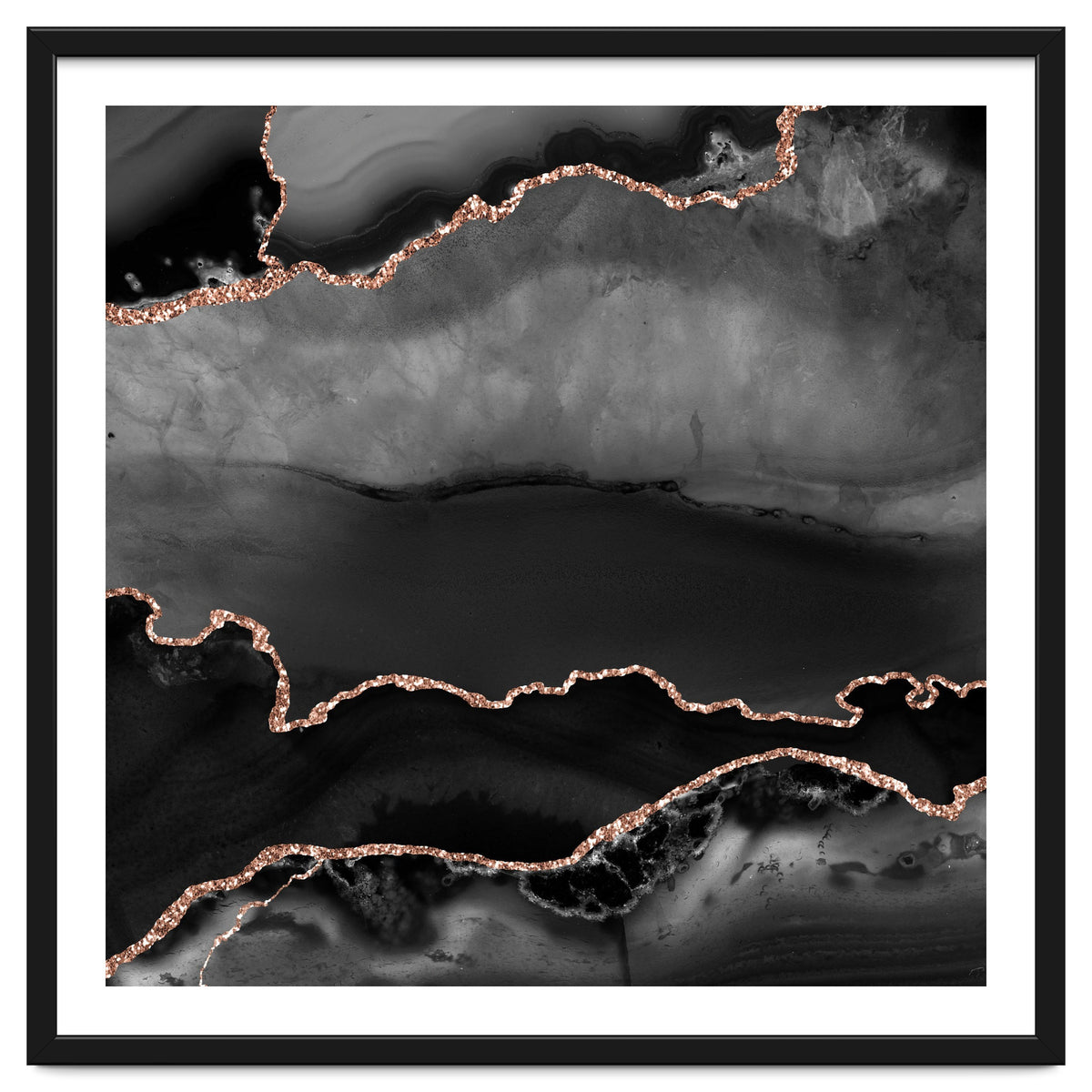 Black & Rose Gold Agate Texture 02