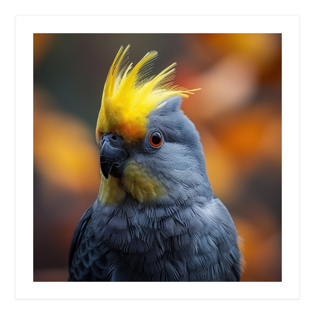 Close-up Portrait of a Yellow Cockatoo in the Wild. (Print Only)