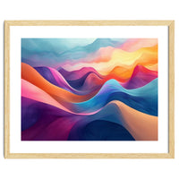 Vibrant Abstract Flowing Peaks Art