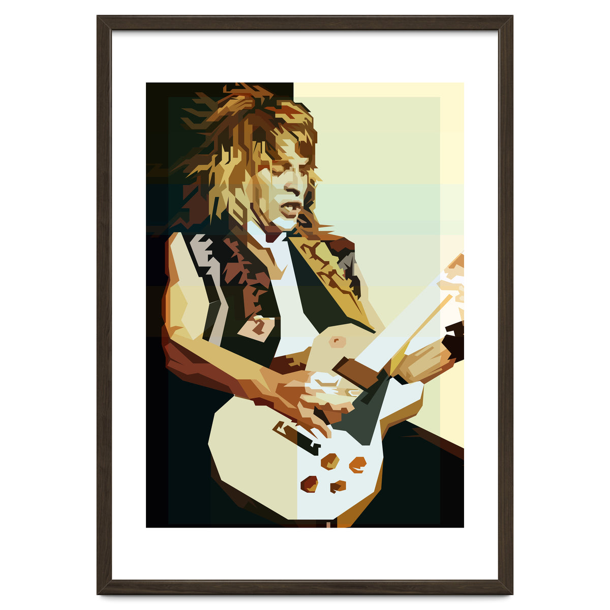 Randy Rhoads Metal Guitarist Retro Illustration