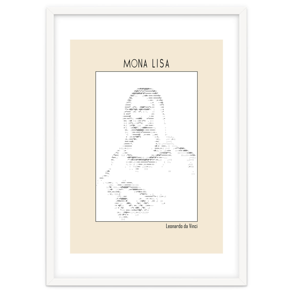 Mona Lisa – Leonardo Da Vinci Ascii Art