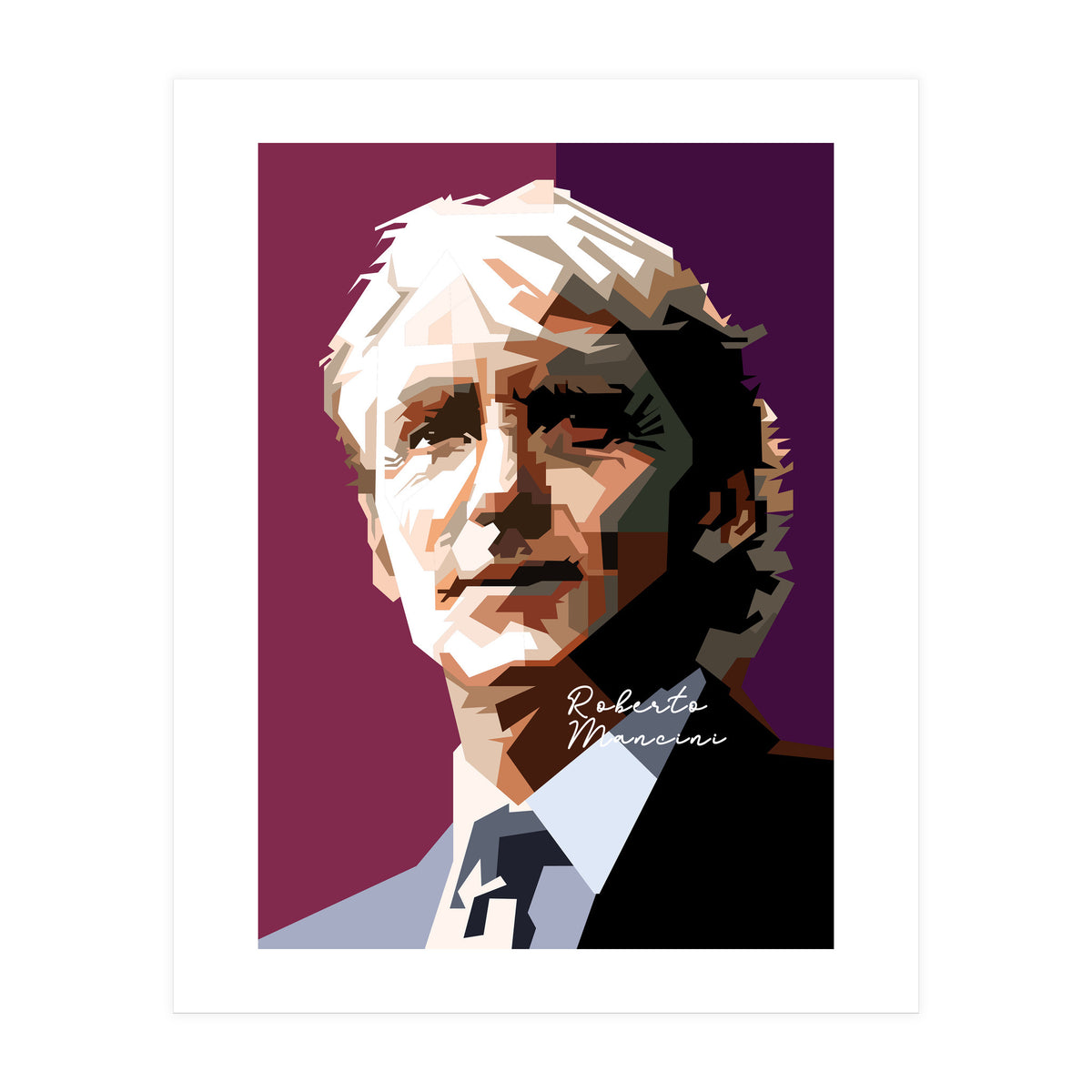 Roberto Mancini Retro Football (Print Only)