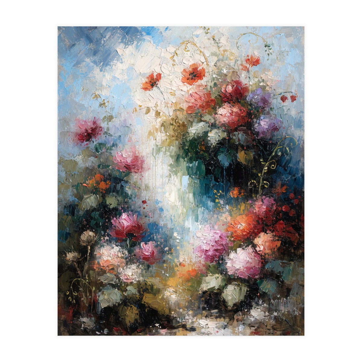 Ethereal Summer Garden Oil Painting (Print Only)