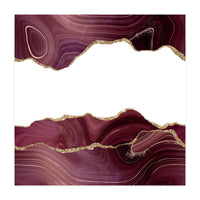 Burgundy & Gold Glitter Agate Texture 07 (Print Only)