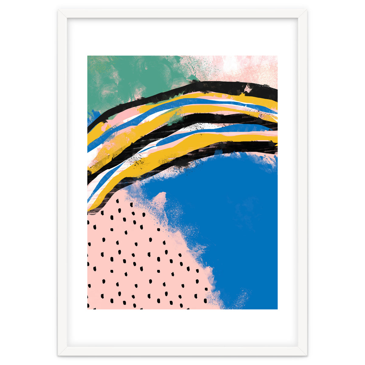 Abstract Pink Blue Dreamy Painting