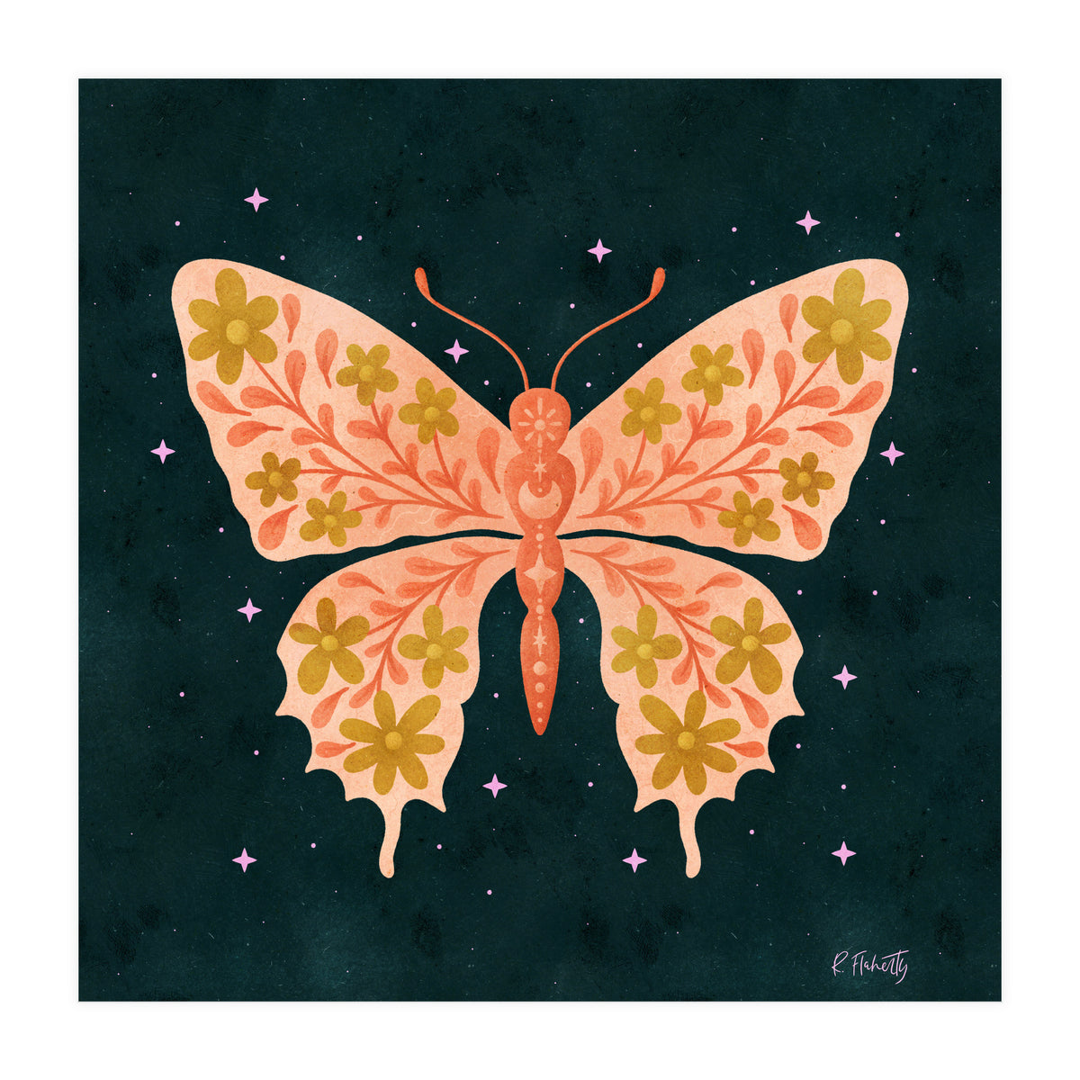 Cosmic Floral Butterfly (Print Only)