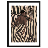 Woman And Zebra In Bold Stripes thumbnail