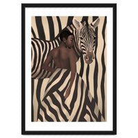 Woman And Zebra In Bold Stripes