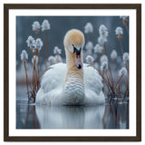 Swan Floating Serene On Calm Water thumbnail