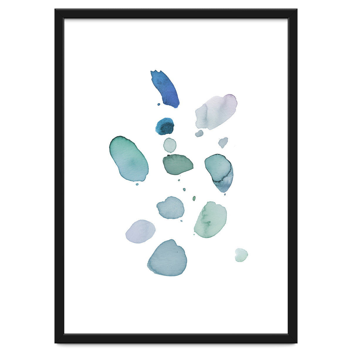 Watercolor Aqua Abstract Spots I