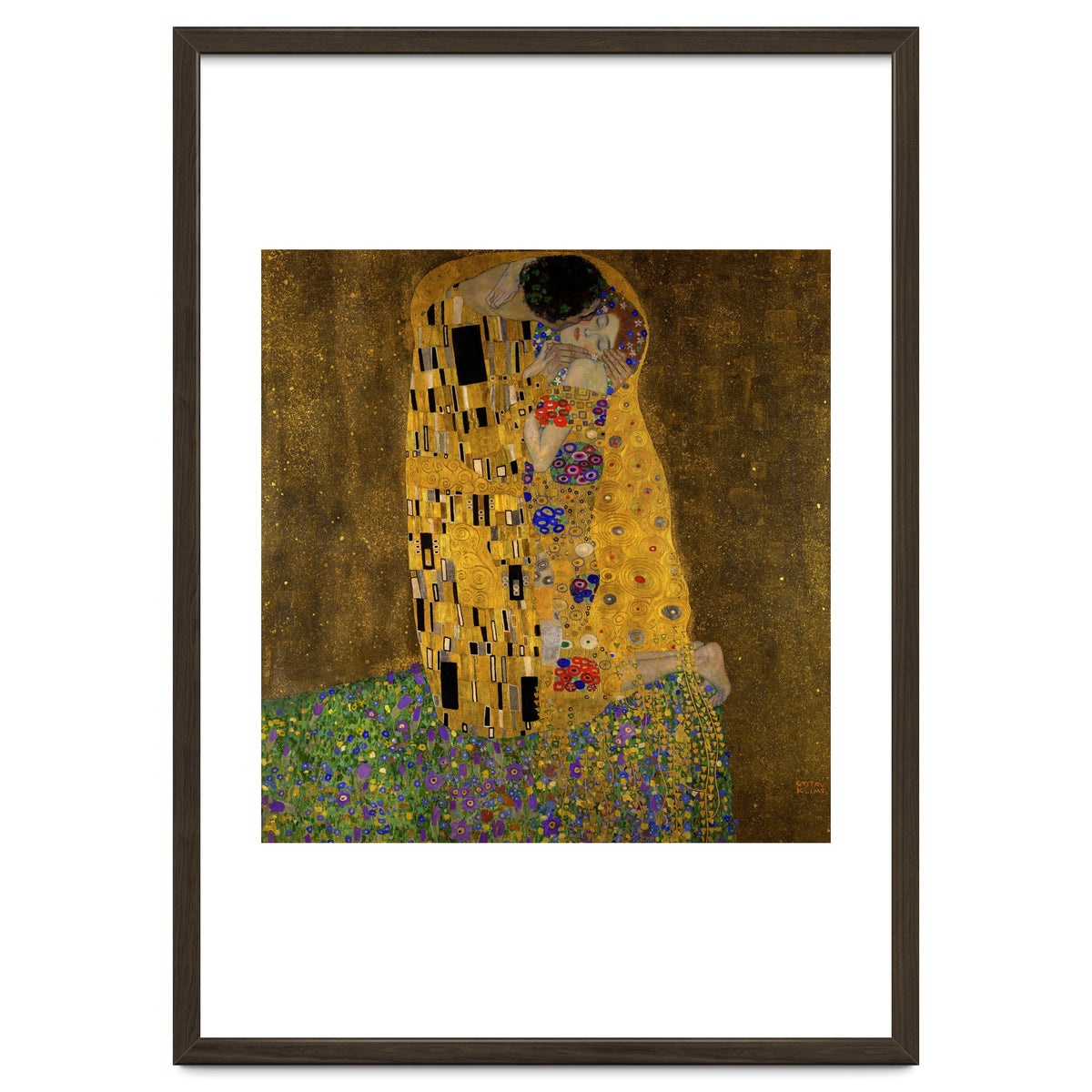 Gustav Klimt The Kiss Gold Romantic Art