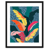 Teal & Tangerine, Botanical Nature Jungle Plants, Maximalism Eclectic Pop Of Color, Tropical Banana Leaves Bohemian Contemporary thumbnail