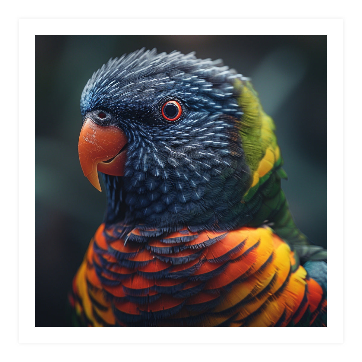 Rainbow Lorikeet Parrot Close Up Portrait (Print Only)