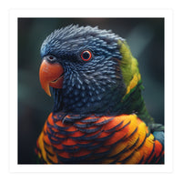 Rainbow Lorikeet Parrot Close Up Portrait (Print Only)