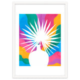 Fan Palm, Tropical Nature Botanical Colorful Watercolor, Abstract Jungle Rainbow Boho, Eclectic Plants Contemporary Modern thumbnail