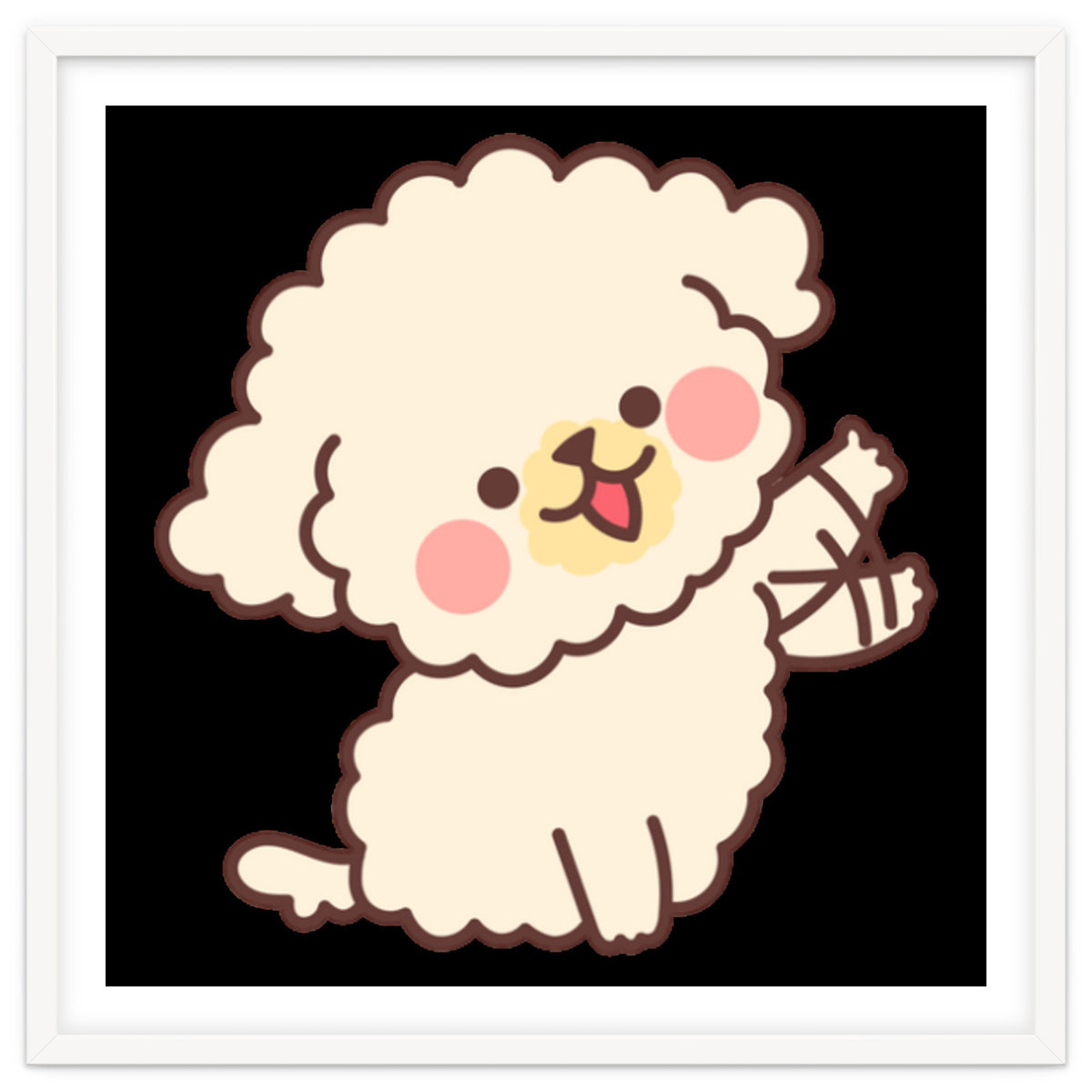 Cute Dog Happily Waving His Paw