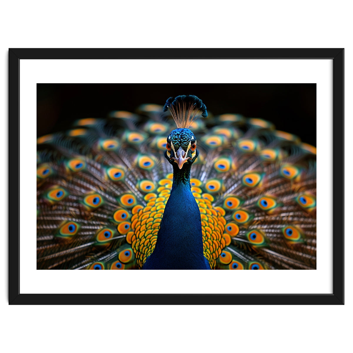 Close Up Peacock Displaying Its Feathers