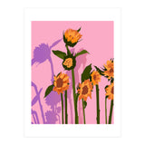 Golden Sunflowers Inside, Botanical Nature Floral Plants Painting, Blush Meadow Blossom Spring, Summer Bohemian Eclectic Positivity (Print Only) thumbnail