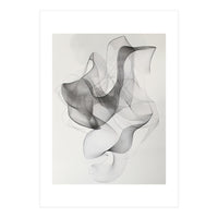 Abstract Black And White Swirling Lines Art (Print Only)