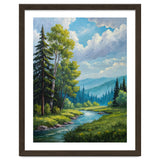 Serene Mountain River Landscape Oil Painting thumbnail