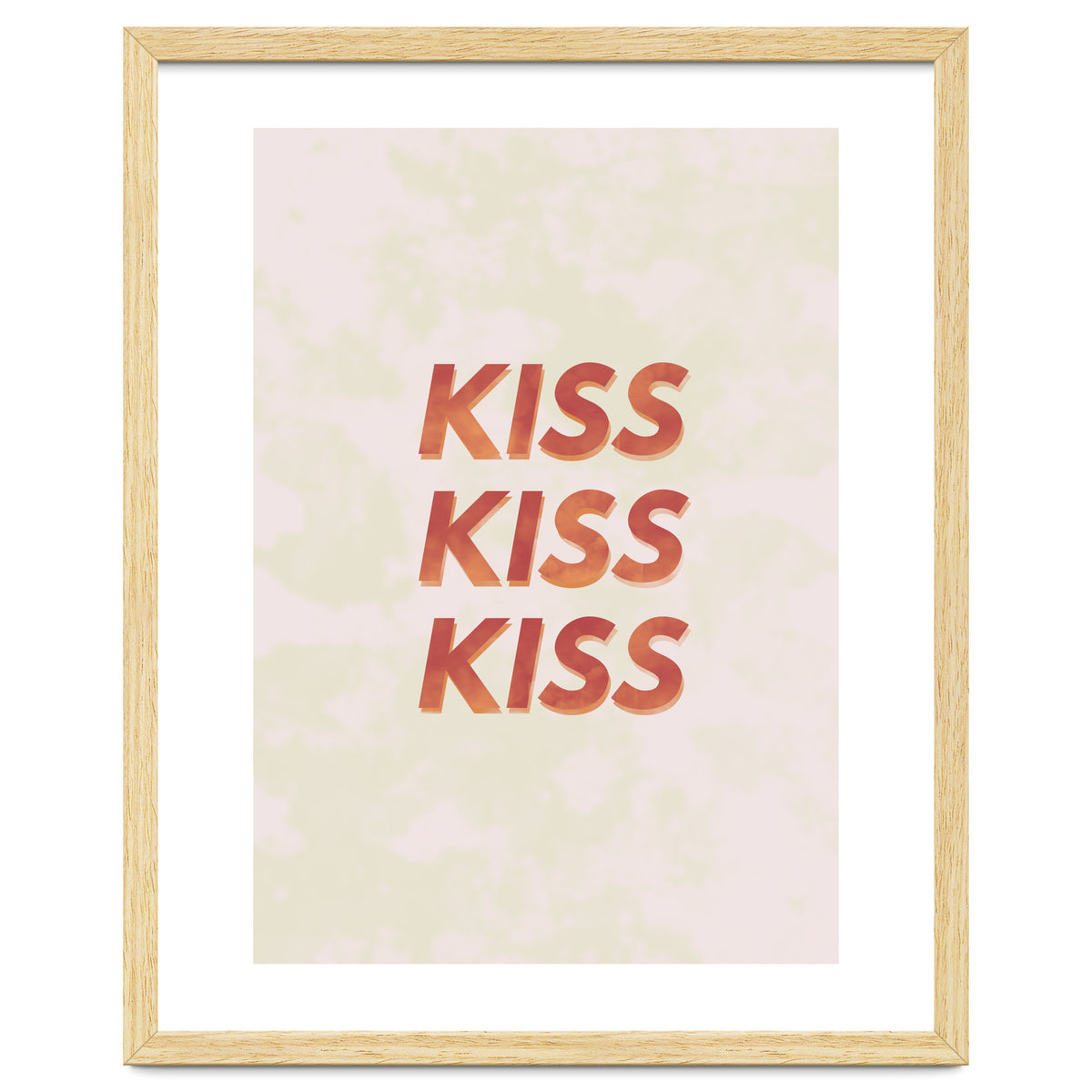 Kiss Kiss Kiss Love Typography