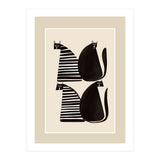 Minimalist Cats In Black And White (Print Only) thumbnail