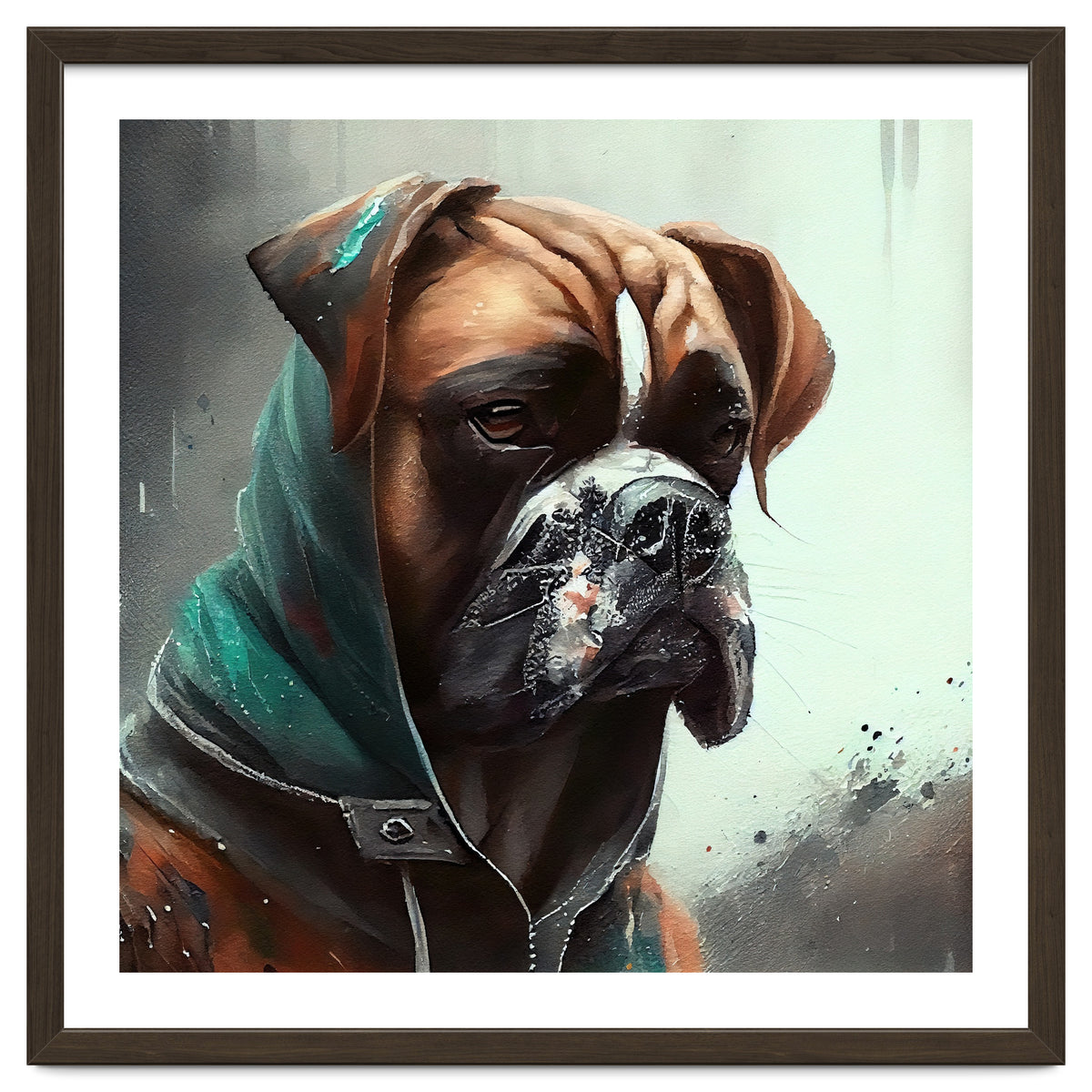 Watercolor Boxer Dog