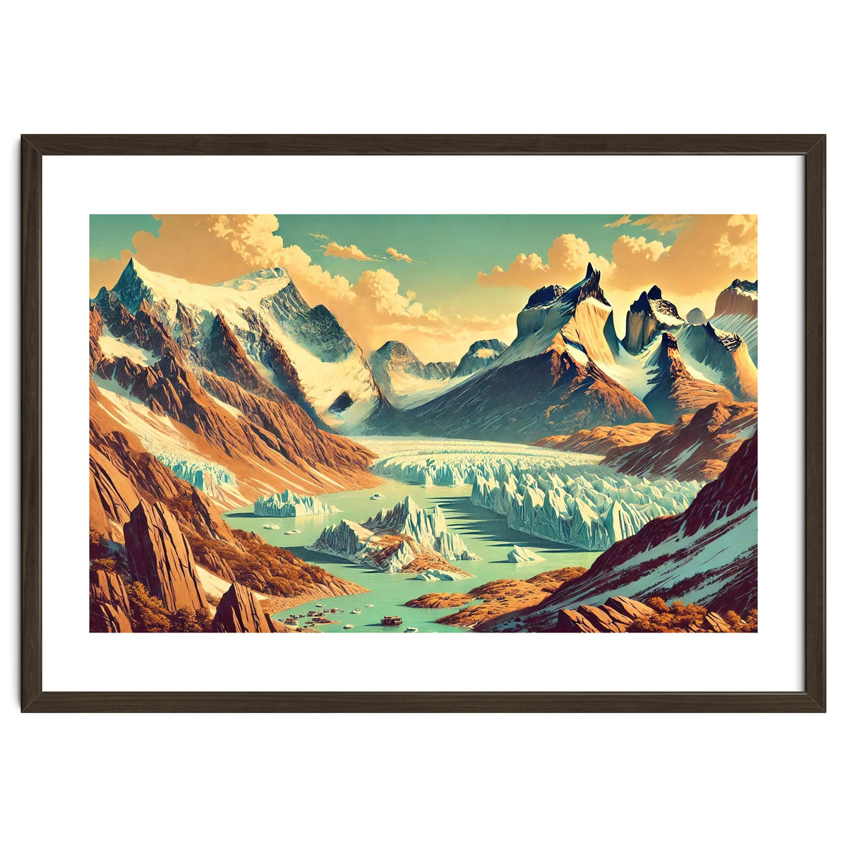Vintage Argentina, Patagonia Glaciers Poster