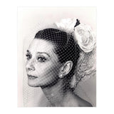 Audrey Hepburn with Veil, Classic Hollywood Glamour Photography, Black and White Icon Portrait (Print Only) thumbnail