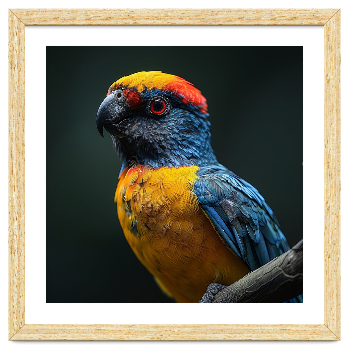 Close Up Colorful Parrot Perched On A Branch
