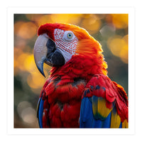 Scarlet Macaw Parrot Close Up Portrait (Print Only)