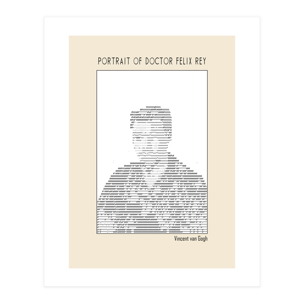 Portrait Of Doctor Felix Rey (ascii Art) (Print Only)